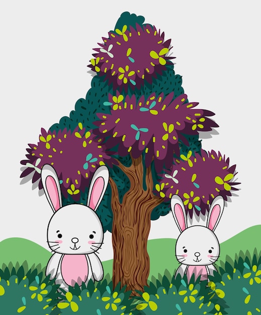 Cartoni animati di conigli carini