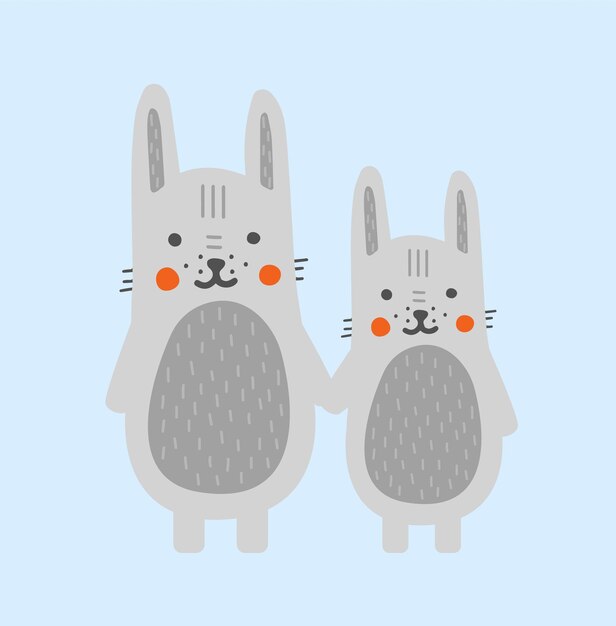 Cute rabbits concept