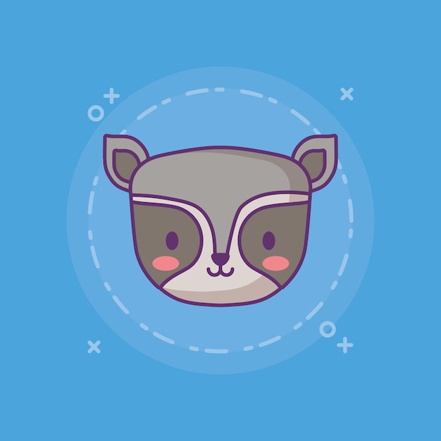 cute raccoon icon 