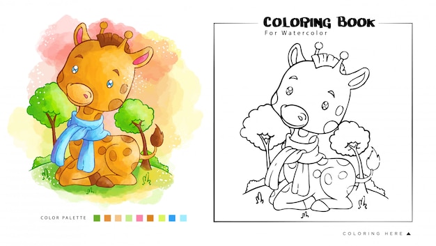수채화 색칠하기 책에 대한 조류 만화 일러스트와 함께 귀여운 너구리 놀이