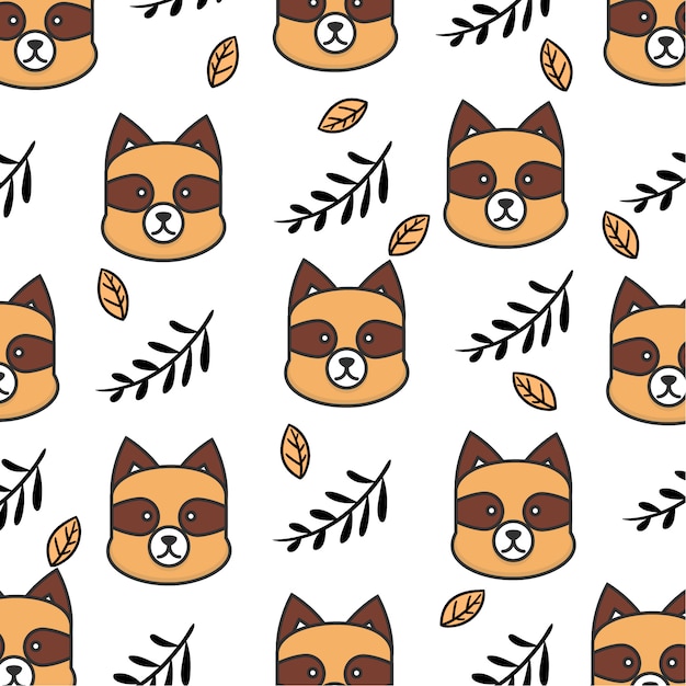 cute raccoon seamless pattern 