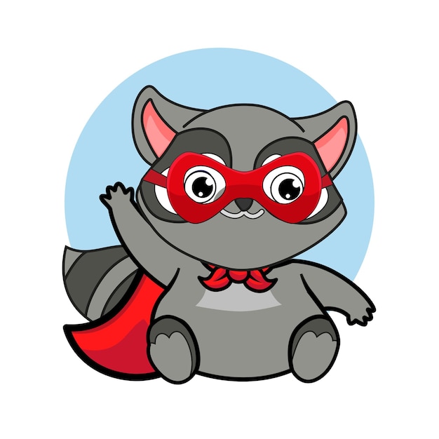 Vector cute raccoon