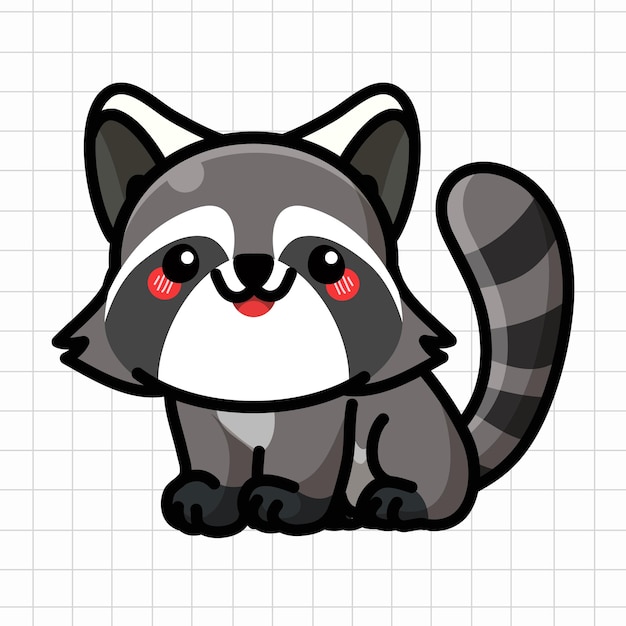 Cute Racoon Vector Illustration