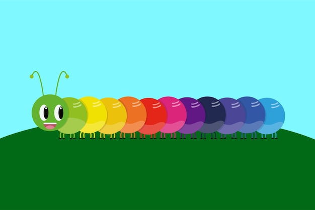 Vector cute rainbow caterpillar