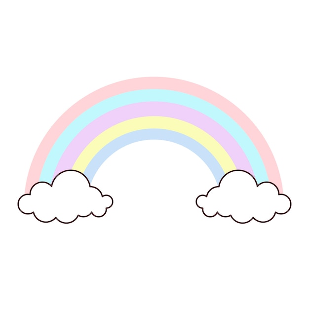 Vector cute rainbow drawing vector