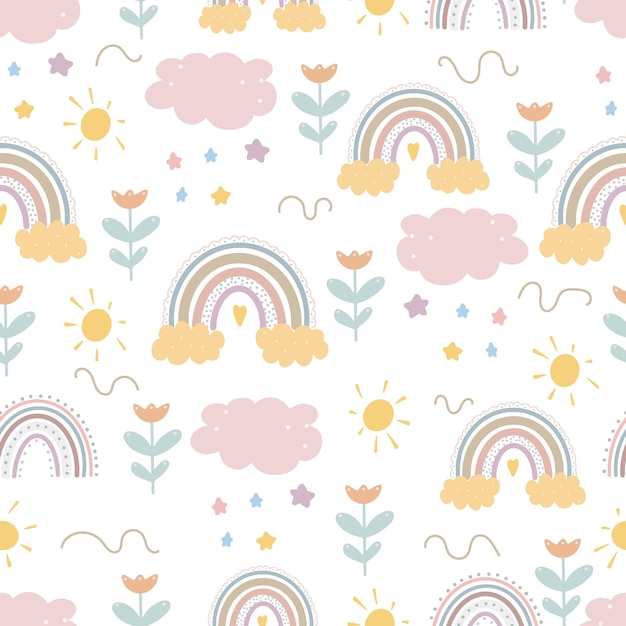 Cute rainbow patterns Creative childish print Digital paper