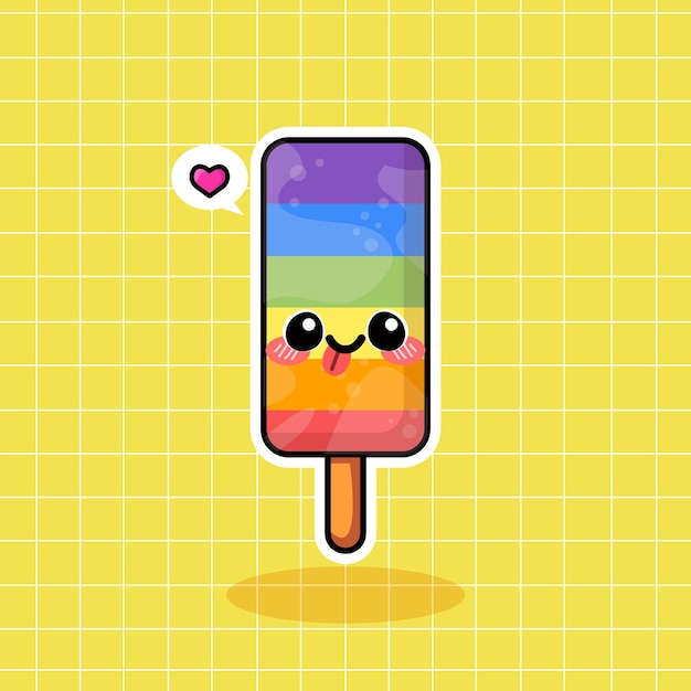 Cute rainbow popsicle illustration