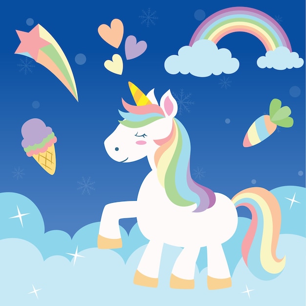 Cute rainbow unicorn