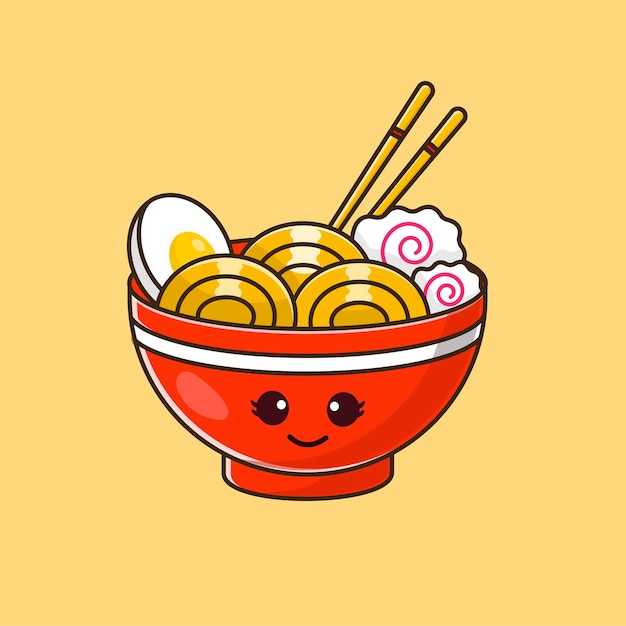 Vector cute ramen illustration