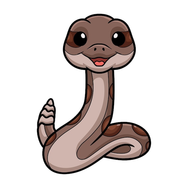 Vector cute rattlesnake cartoon on white background