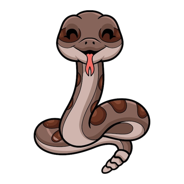 Vector cute rattlesnake cartoon on white background