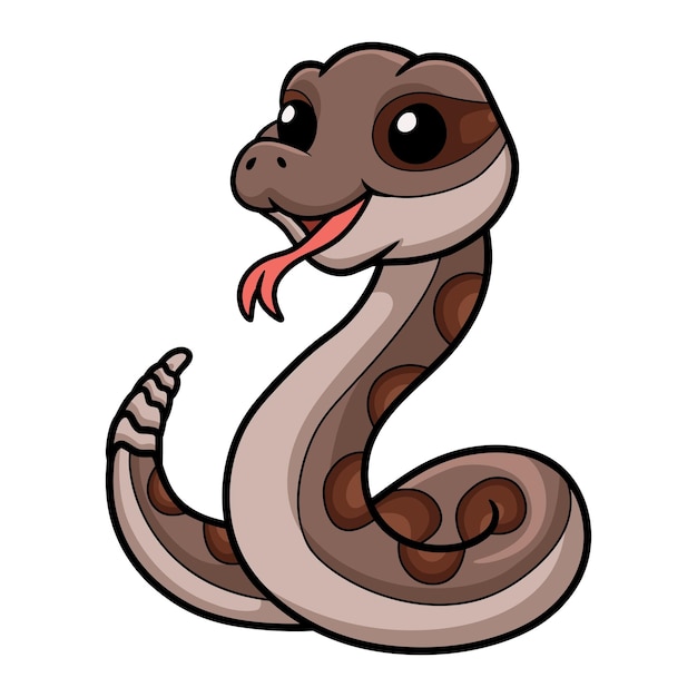 Vector cute rattlesnake cartoon on white background