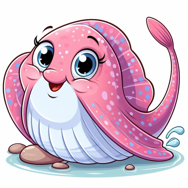 Вектор Иллюстрация мультфильма cute ray fish vector