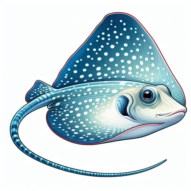 Vettore cute ray fish vector illustrazione di cartoni animati