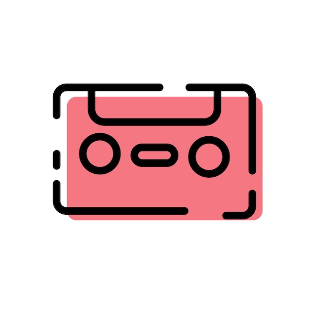 Vector cute record icon flat style vector