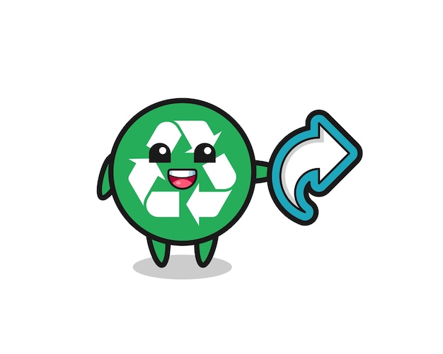 Cute recycling hold social media share symbol cute design