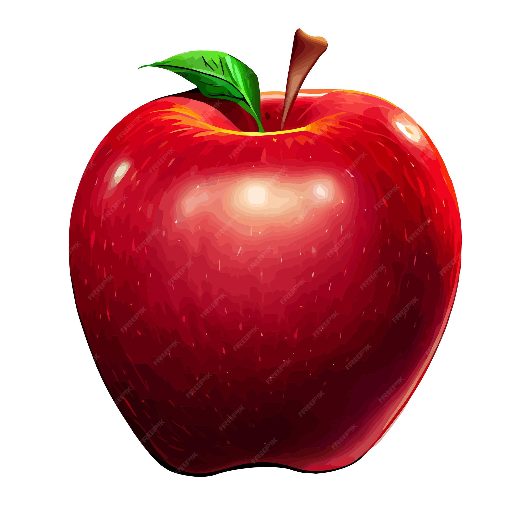 Premium Vector  Cute red apple fruit sticker digital illustration apple  vector