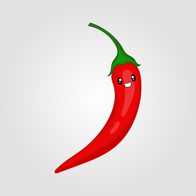 cute red chilli character with smiley face