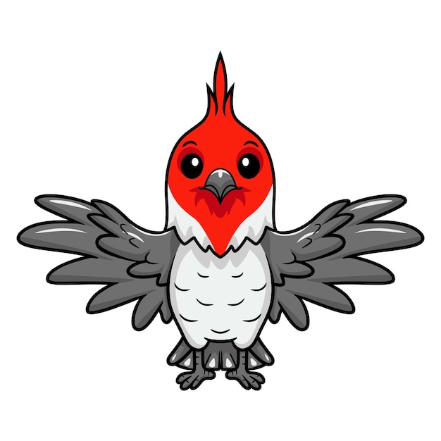 かわいい赤い紋付き枢機卿の鳥の漫画