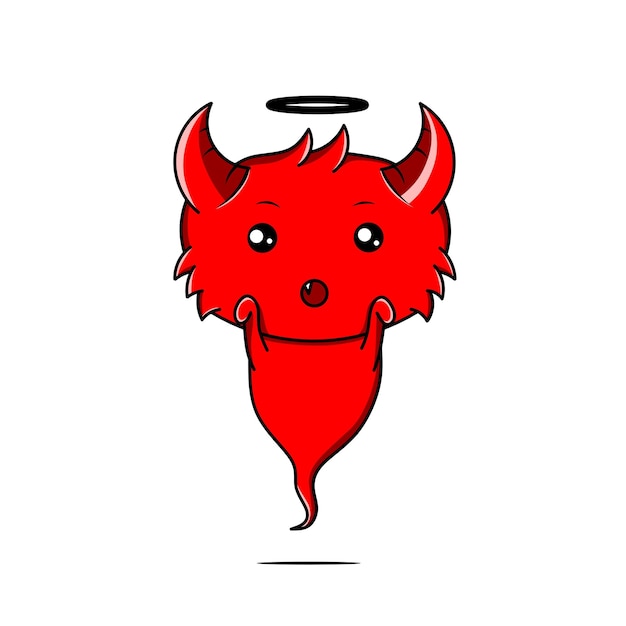 cute red devil character kawaii design