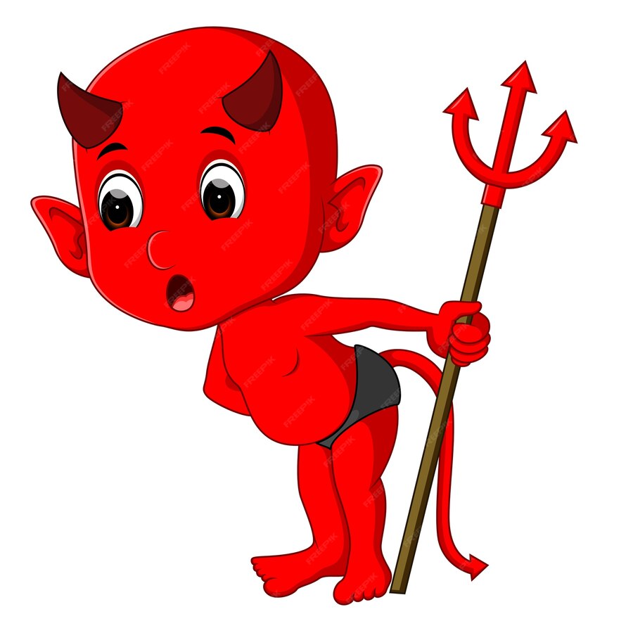 Premium Vector | Cute red devil