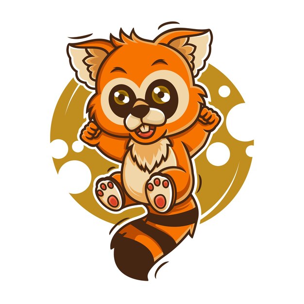 cute red panda cartoon character