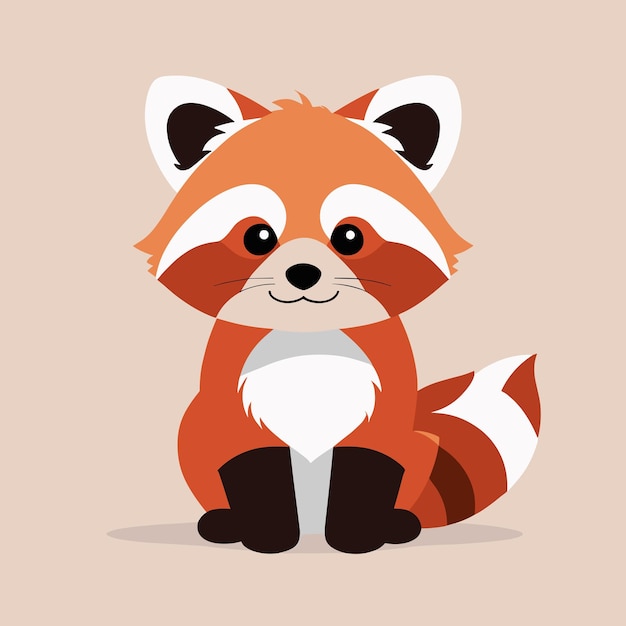 Cute red panda cartoon illustration for kids
