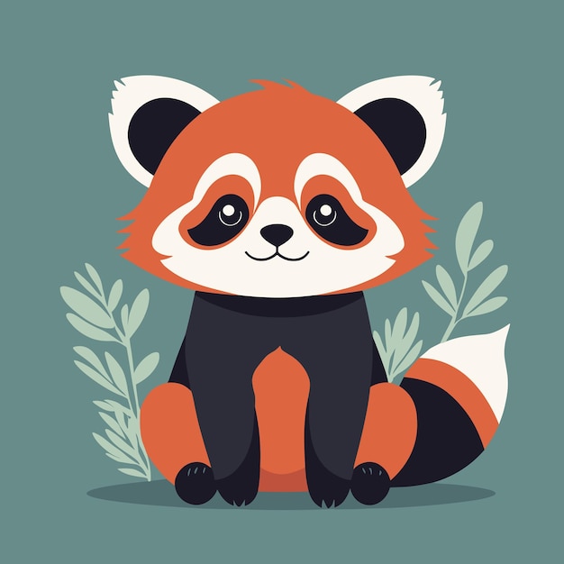 Cute red panda cartoon illustration for kids