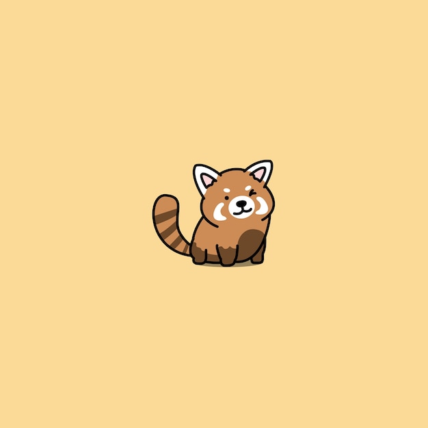 cute red panda winking icon