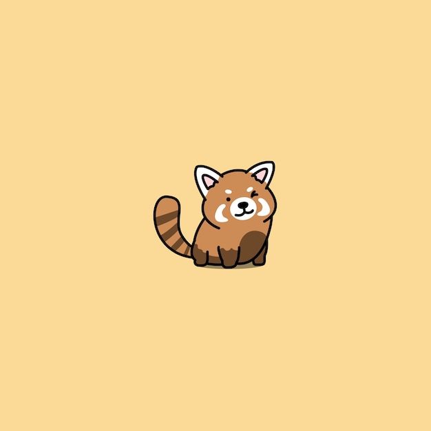 Cute red panda winking icon