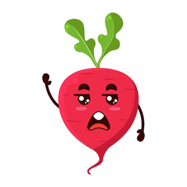 cute red radish cartoon character