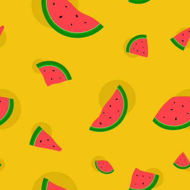 Cute red watermelon slice seamless pattern, seamless wallpaper