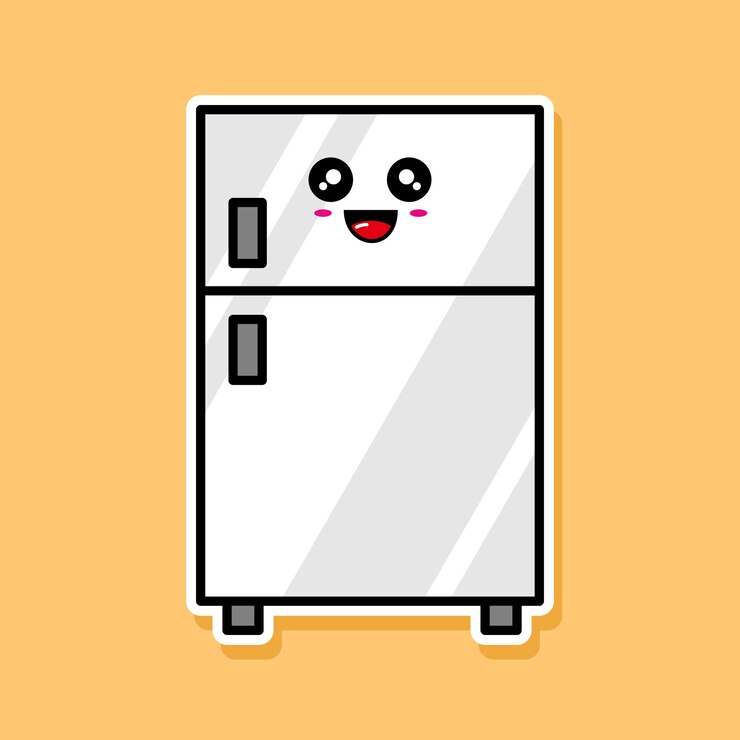 Vector 귀여운 냉장고 만화 디자인