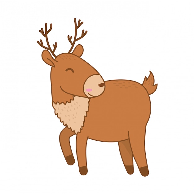 Cute reindeer woodland character