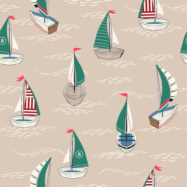 Cute and retro Summer Seamless pattern