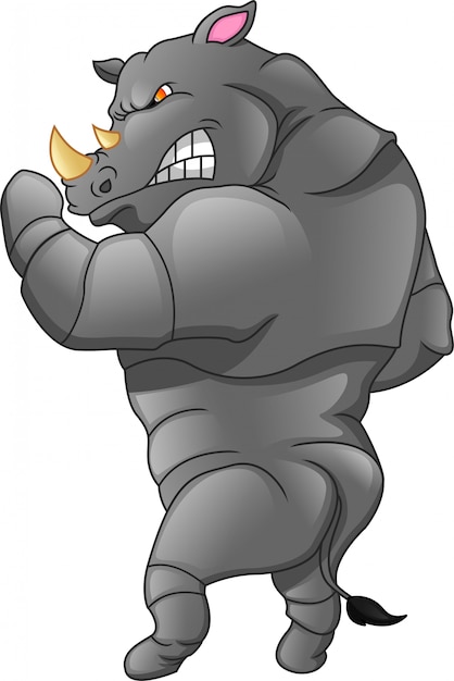 Vector cute rhino cartoon