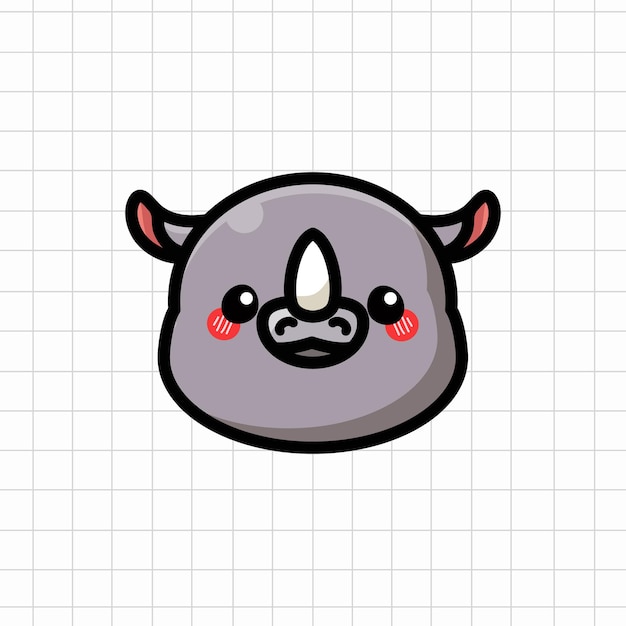 Cute Rhinoceros Vector Illustration