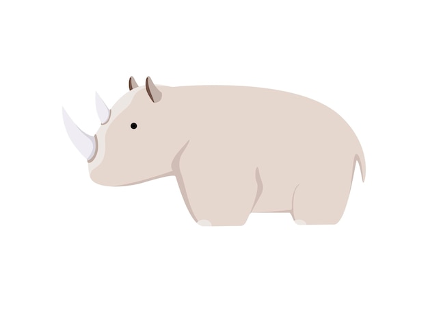 Cute rhinoceros on a white background