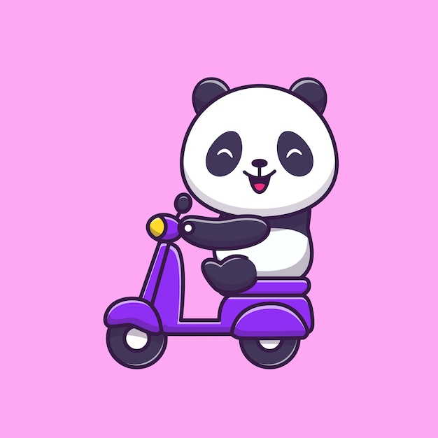 Vector cute riding scooter