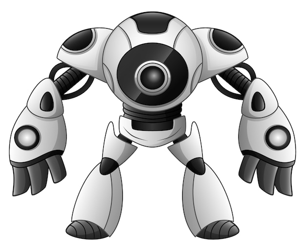 Cute robot cartoon isolated on white background