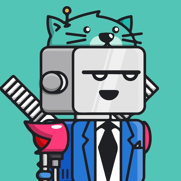 Cute robot cartoon vector illustration