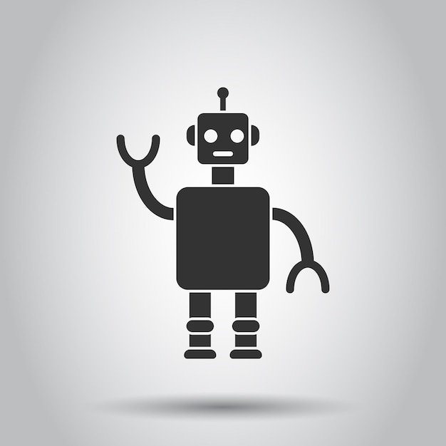フラット スタイルのかわいいロボット チャットボット アイコン分離白地スマート チャットボット キャラクター ビジネス コンセプトのボット オペレーター ベクトル図