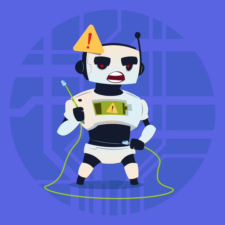 Vector cute robot error connection 