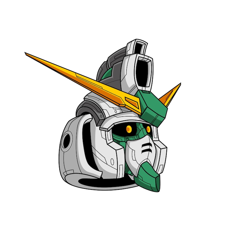 Vector cute robot head illustration