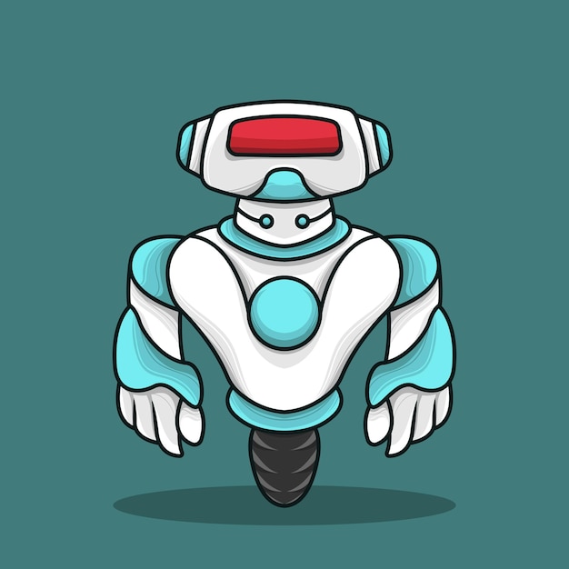 cute robot humanoid wheel futuristic mascot