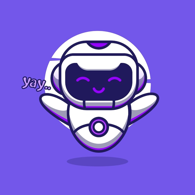 Cute robot mascot illustration cartoon character vector icon