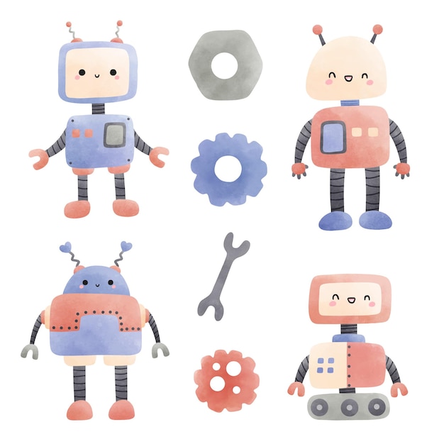 ベクトル かわいいロボットロボットベクトルイラスト