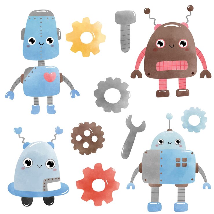Vector cute robot robot vector illustration