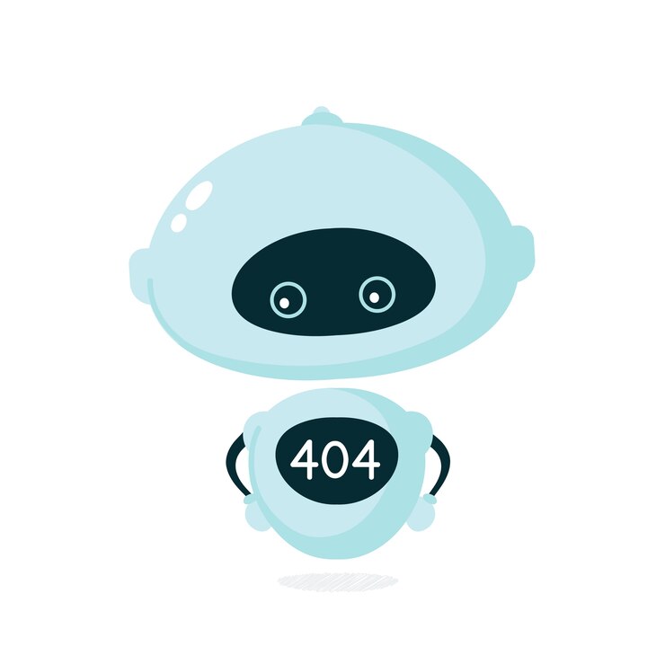Vector cute robot with error sign