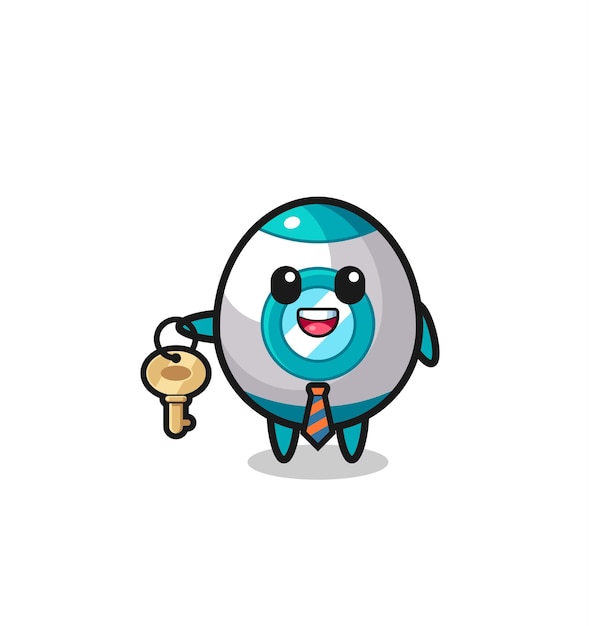 Cute rocket as a real estate agent mascot cute design